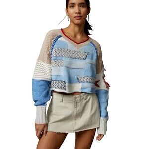 BDG Women's S Johnny Patchwork Pullover Sweater Small Urban Outfitters